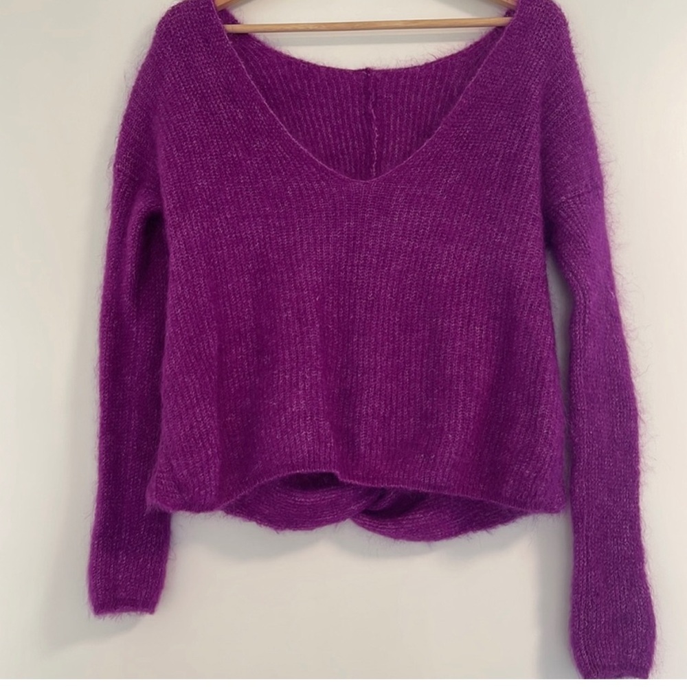 Sezane Purple Knit Sweater View 2